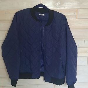 Women's Quilted Bomber Jacket Casual Coat Zip Up Outerwear Windbreaker